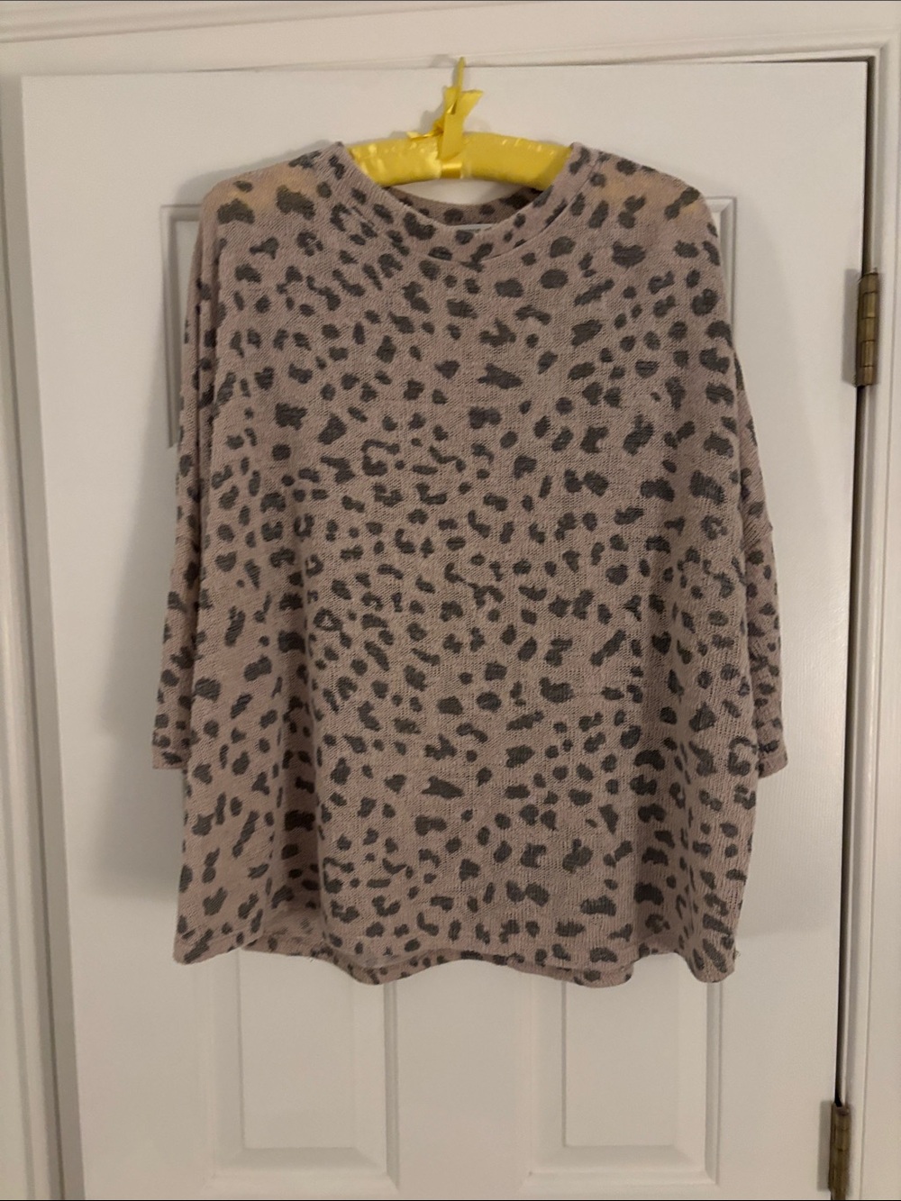 Cherish Leopard-Print Knit Top - Taupe & Charcoal